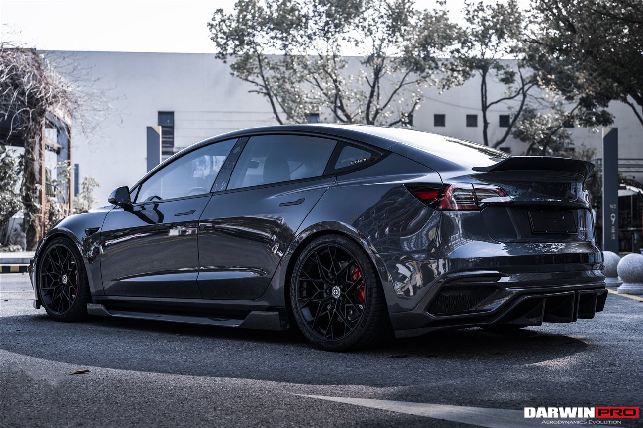 2017 - 2021 Tesla Model 3 IMP Performance Carbon Fiber Side Skirts Under Board